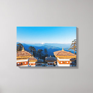Sonnenuntergang am Dochula-Pass - Bhutan, Himalaja Leinwanddruck