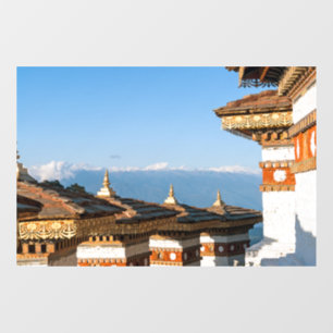 Sonnenuntergang am Dochula-Pass - Bhutan, Himalaya Fensteraufkleber