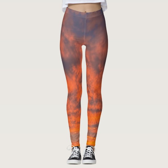 Sonnenuntergang am Feuer Leggings (Vorderseite)