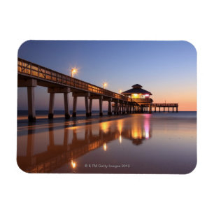 Sonnenuntergang am Fischerhafen, Fort Myers Beach, Magnet