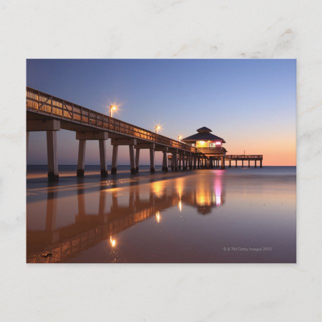 Sonnenuntergang am Fischerhafen, Fort Myers Beach, Postkarte (Vorderseite)