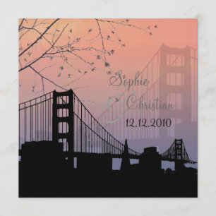 Sonnenuntergang am Golden Gate/Hochzeitseinladunge Einladung