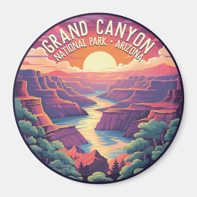Sonnenuntergang am Grand Canyon Nationalpark Magnet (Vorne)