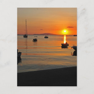 Sonnenuntergang am Hafen von Novalja nKroatien Postkarte