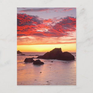Sonnenuntergang am Harris Beach, Brookings, Oregon Postkarte