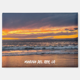 Sonnenuntergang am Höhepunkt - Marina Del Rey, CA  Magnet