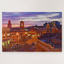 Sonnenuntergang am Kansas City Plaza Lights
