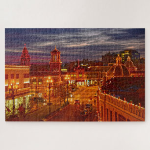 Sonnenuntergang am Kansas City Plaza Lights