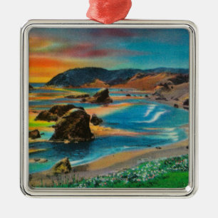 Sonnenuntergang am Kap San SebastianCoast Ornament Aus Metall