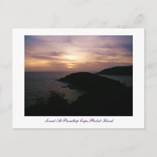 Sonnenuntergang am Kap von Promthep, Insel Phuket Postkarte