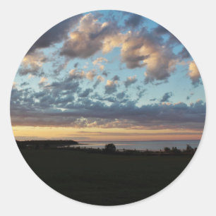 Sonnenuntergang am Karibu-Insel-provinziellen Park Runder Aufkleber