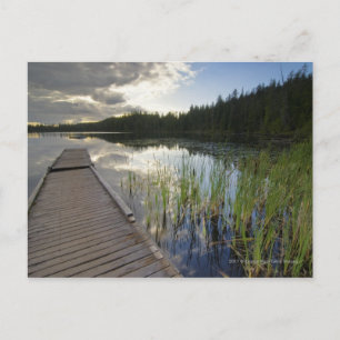 Sonnenuntergang am kleinen See Postkarte