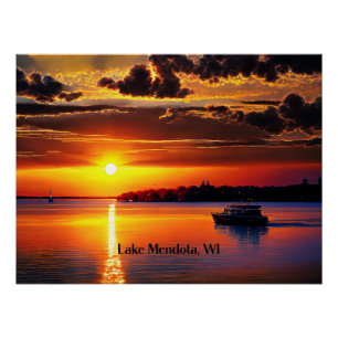 Sonnenuntergang am Lake Mendota, Wisconsin Poster