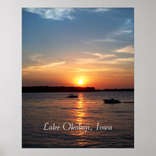 Sonnenuntergang am Lake Okoboji, Iowa Poster