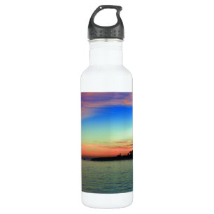 Sonnenuntergang am Lighthouse Point in Santa Cruz Trinkflasche
