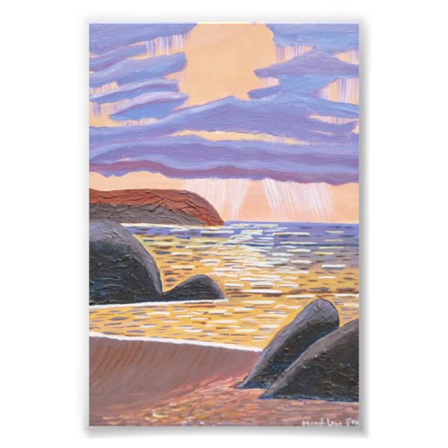 Sonnenuntergang am Meer Fotodruck (Vorne)