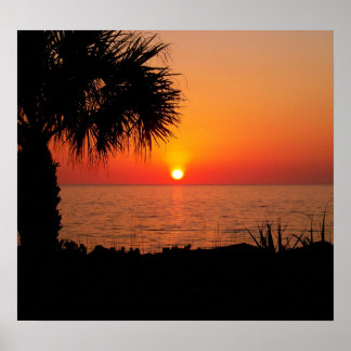 Sonnenuntergang am Meer Poster