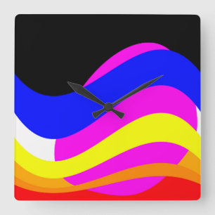 Sonnenuntergang am Meer Quadratische Wanduhr