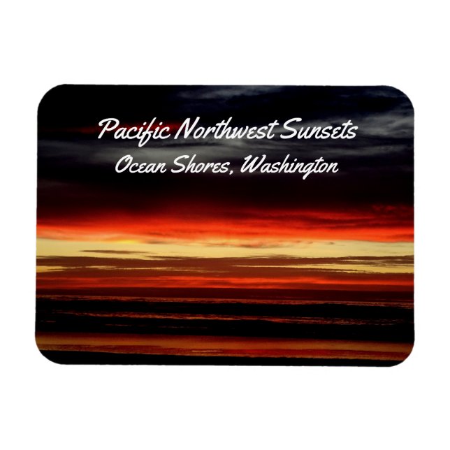 Sonnenuntergang am Meer, WA-Foto Magnet (Horizontal)