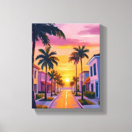 Sonnenuntergang am Miami Beach | Ozean Florida Aqu Leinwanddruck