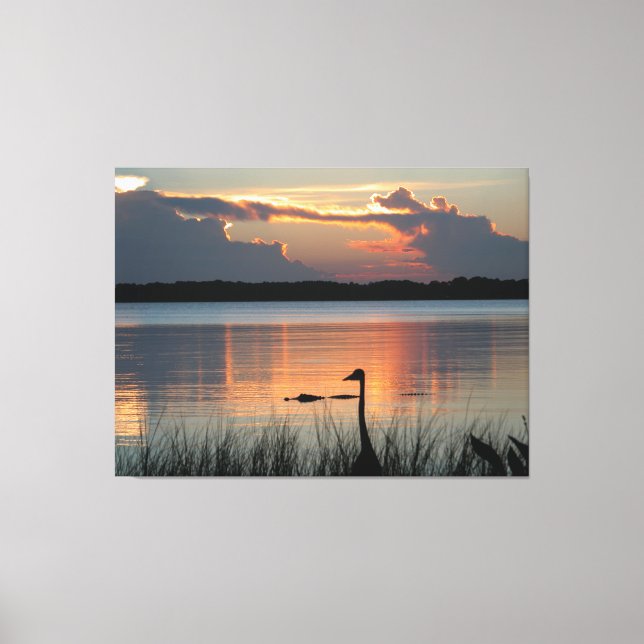 Sonnenuntergang am Mt Dora, Florida Leinwanddruck (Vorderseite)