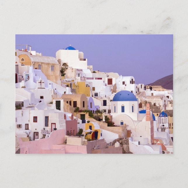Sonnenuntergang am Öl, Santorin 2 Postkarte (Vorderseite)