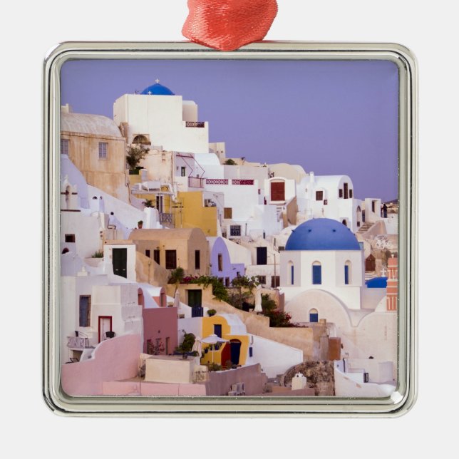 Sonnenuntergang am Öl, Santorini 2 Ornament Aus Metall (Vorne)