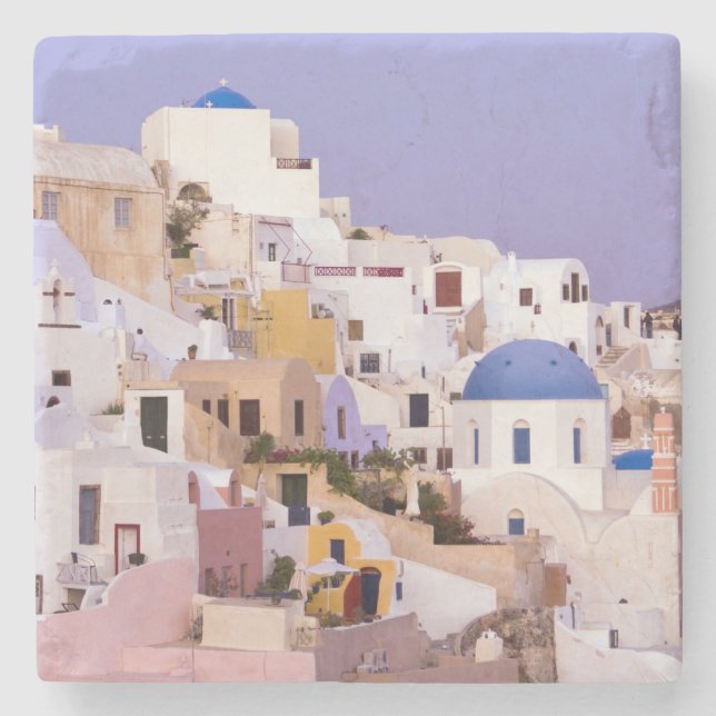 Sonnenuntergang am Öl, Santorini 2 Steinuntersetzer (Vorderseite)