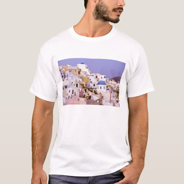 Sonnenuntergang am Öl, Santorini 2 T-Shirt (Vorderseite)