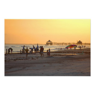 Sonnenuntergang am Ozeanstrand Fotodruck