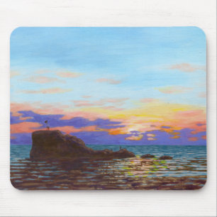 Sonnenuntergang am Perranporischen Strand Mousepad