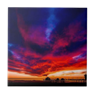 Sonnenuntergang am Pier, Huntington Beach, CA Fliese