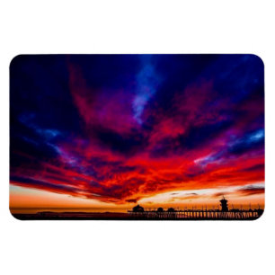 Sonnenuntergang am Pier, Huntington Beach, CA Magnet