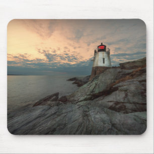 Sonnenuntergang am Schloss-Hügel-Leuchtturm Mousepad
