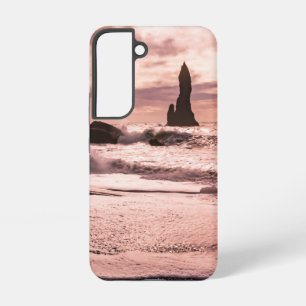 Sonnenuntergang am schwarzen Sandstrand Reynisfjar Samsung Galaxy Hülle
