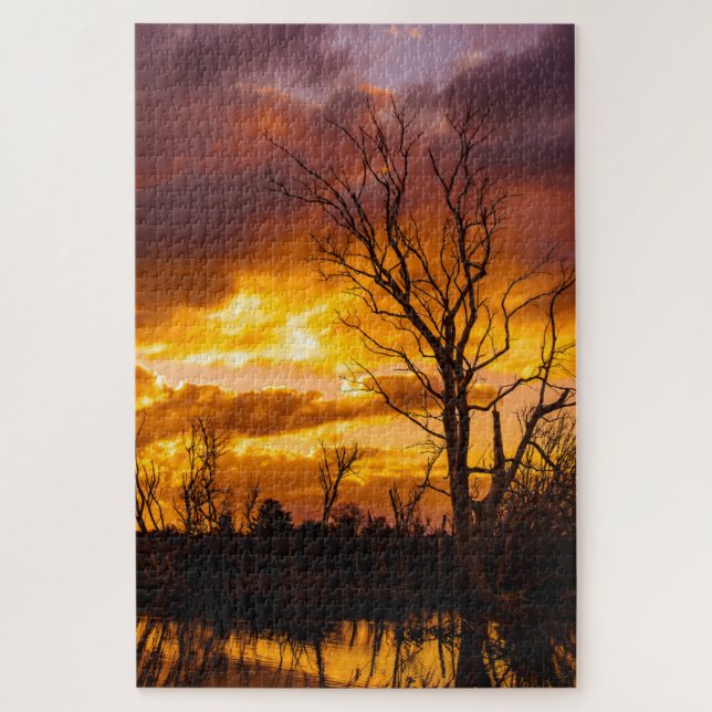 Sonnenuntergang am See (Vertikal)