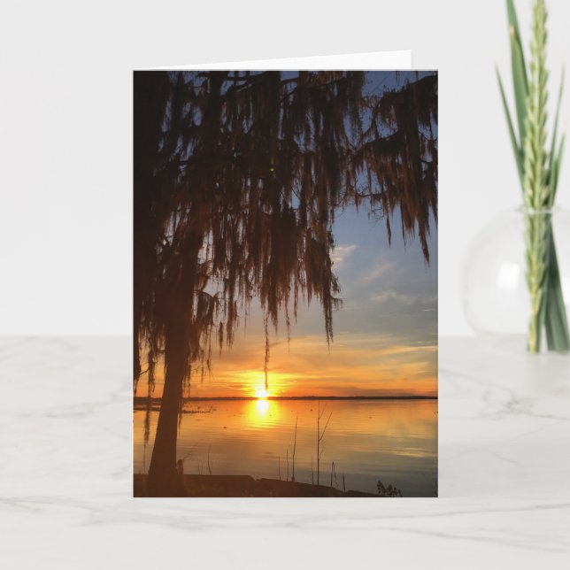 Sonnenuntergang am See Grußkarte Karte (Vorderseite)