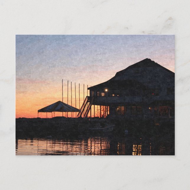 Sonnenuntergang am See Kingston, Ontario, bei Dämm Postkarte (Vorderseite)