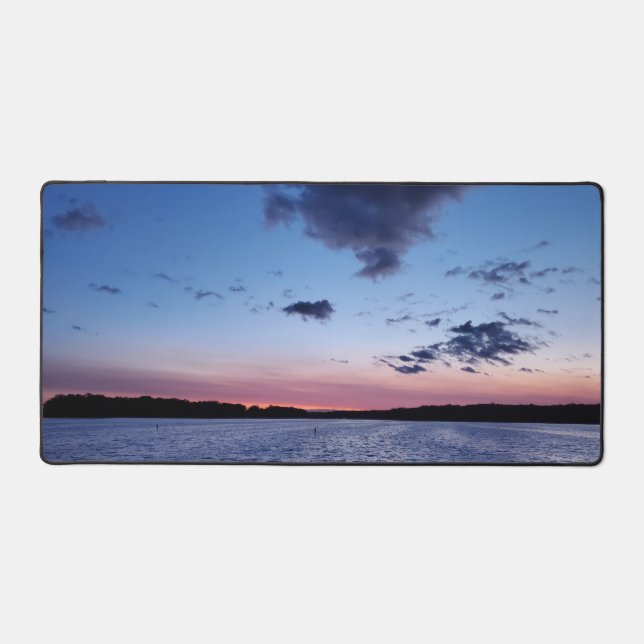 Sonnenuntergang am See Schreibtischunterlage (Vorderseite)