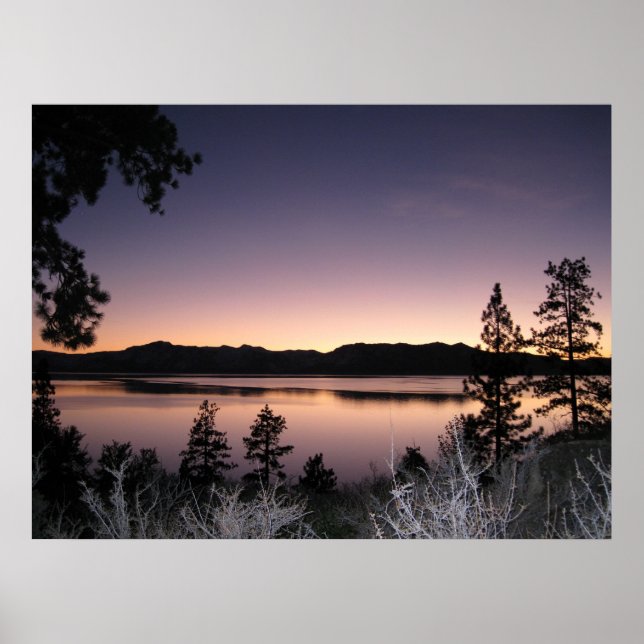 Sonnenuntergang am See Tahoe Poster (Vorne)