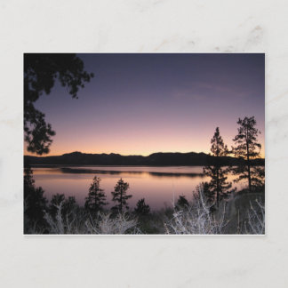 Sonnenuntergang am See Tahoe Postkarte