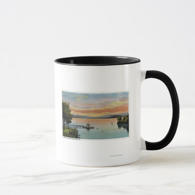 Sonnenuntergang am See Tasse (Rechts)