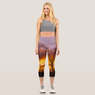 Sonnenuntergang am See - Yoga Capri Leggings