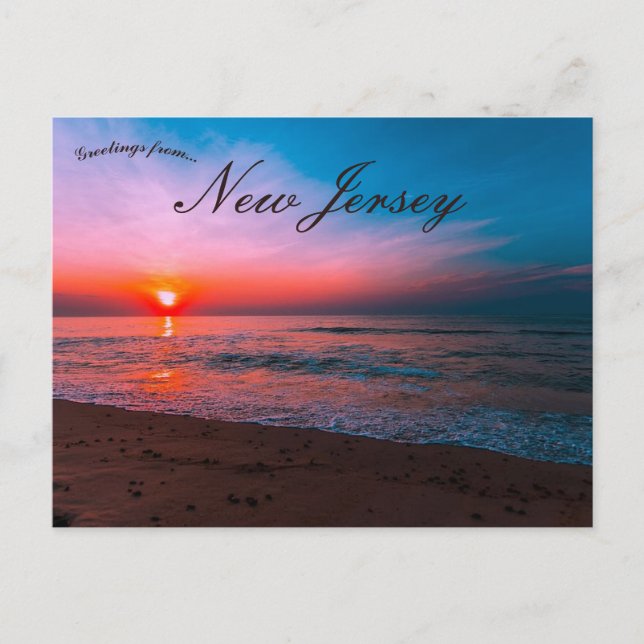 Sonnenuntergang am Spring Lake New Jersey Postkarte (Vorderseite)