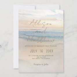 Sonnenuntergang am Strand Einladung zur Hochzeit