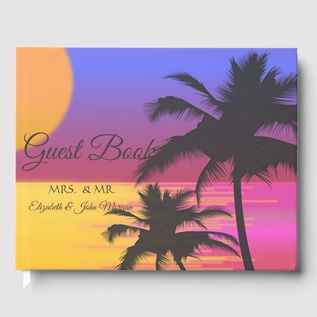 Sonnenuntergang am Strand Gästebuch (Vorderseite)