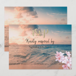 Sonnenuntergang am Strand Hochzeit, Plumeria UAWG Einladung