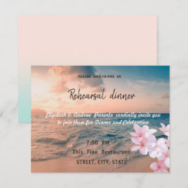 Sonnenuntergang am Strand Hochzeit, Probe Plumeria Einladung