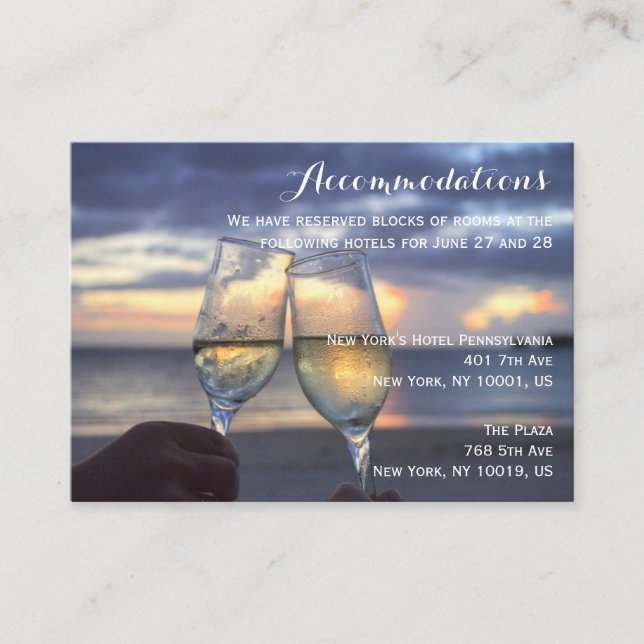 Sonnenuntergang am Strand Hochzeitskarten Begleitkarte (Vorderseite)
