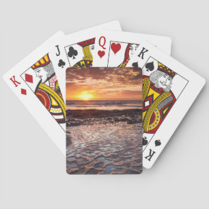 Sonnenuntergang am Strand, Kalifornien Spielkarten
